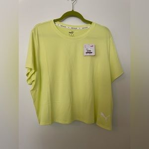 Puma Women’s cropped tee, SZ XXL. NWT. Fresh yellow color.